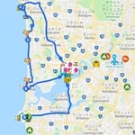 パースキャンピングカー旅行見どころ日本語マップ