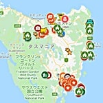 タスマニア島キャンピングカー旅行見どころ日本語マップ