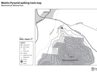 ウォルシュ・ピラミッドの駐車場と登山路マップPDF