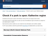 Katherine地区周辺の道路状況チェック