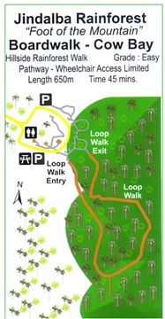 Jindalba Rainforest Boardwalkディンツリー・レインフォレスト国立公園マップ