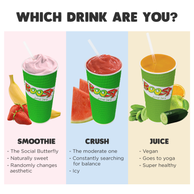 ブースト・ジュースのドリンクメニュー