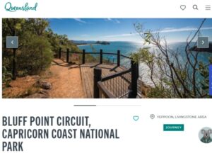 ブラフ・ポイント・シーニック・ウォークを紹介したQLD州観光局のサイトページ