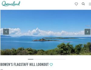 フラッグスタッフ・ヒル・ルックアウトを紹介したQLD州観光局のサイトページ