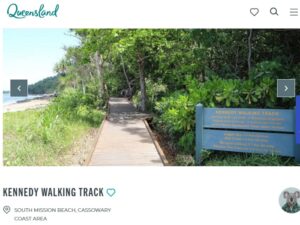 ケネディ・ウォーキング・トラックを紹介したQLD州観光局のサイトページ