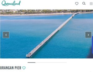 ウランガン・ピアを紹介したQLD州観光局のサイトページ