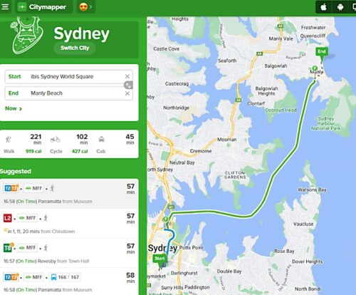 シドニー乗換案内アプリCitymapper