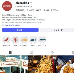Cicerello's Fremantle のインスタグラムページ