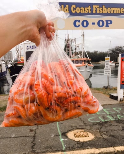 ゴールドコースト・フィッシャーマンズ・コープの量り売りCookedエビ
