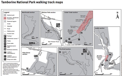 タンボリン国立公園のウォーキングトラックPDFマップ