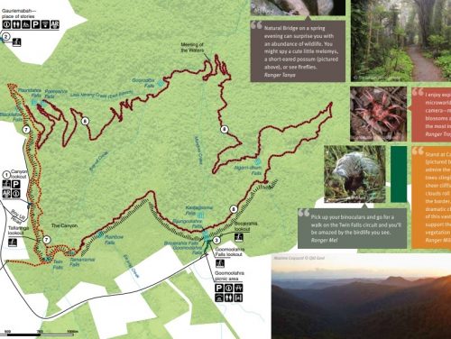 スプリングブルック国立公園ツインフォールスサーキットウォークマップ