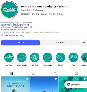 Exmouth Dive のインスタグラムページ