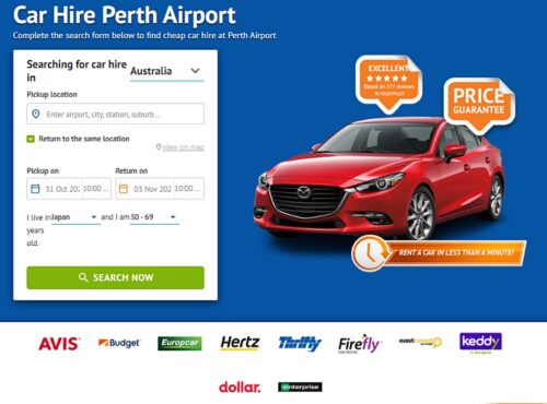 オーストラリアのレンタカー料金比較サイトでパース空港の格安レンタカーをチェック