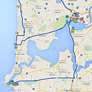パース市内、パース近郊、フリーマントル観光日本語グーグルマップ