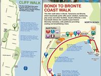 ボンダイビーチからブロンテビーチまでのコースタルウォークマップ